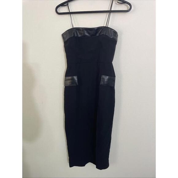 Revolve AMANDA UPRICHARD Cassia Strapless Midi Dress Black XS New $251 msrp - Picture 4 of 8